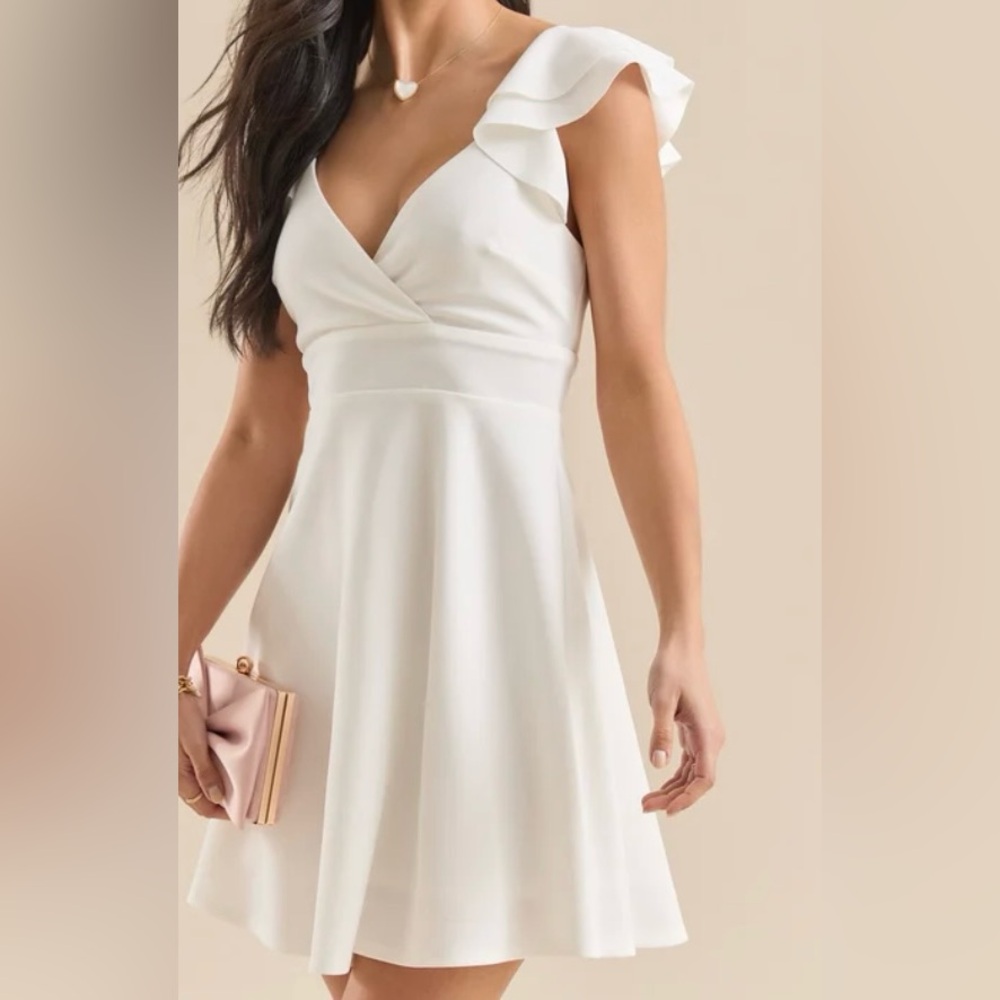 Altar'd State White Ruffle Backless Dress